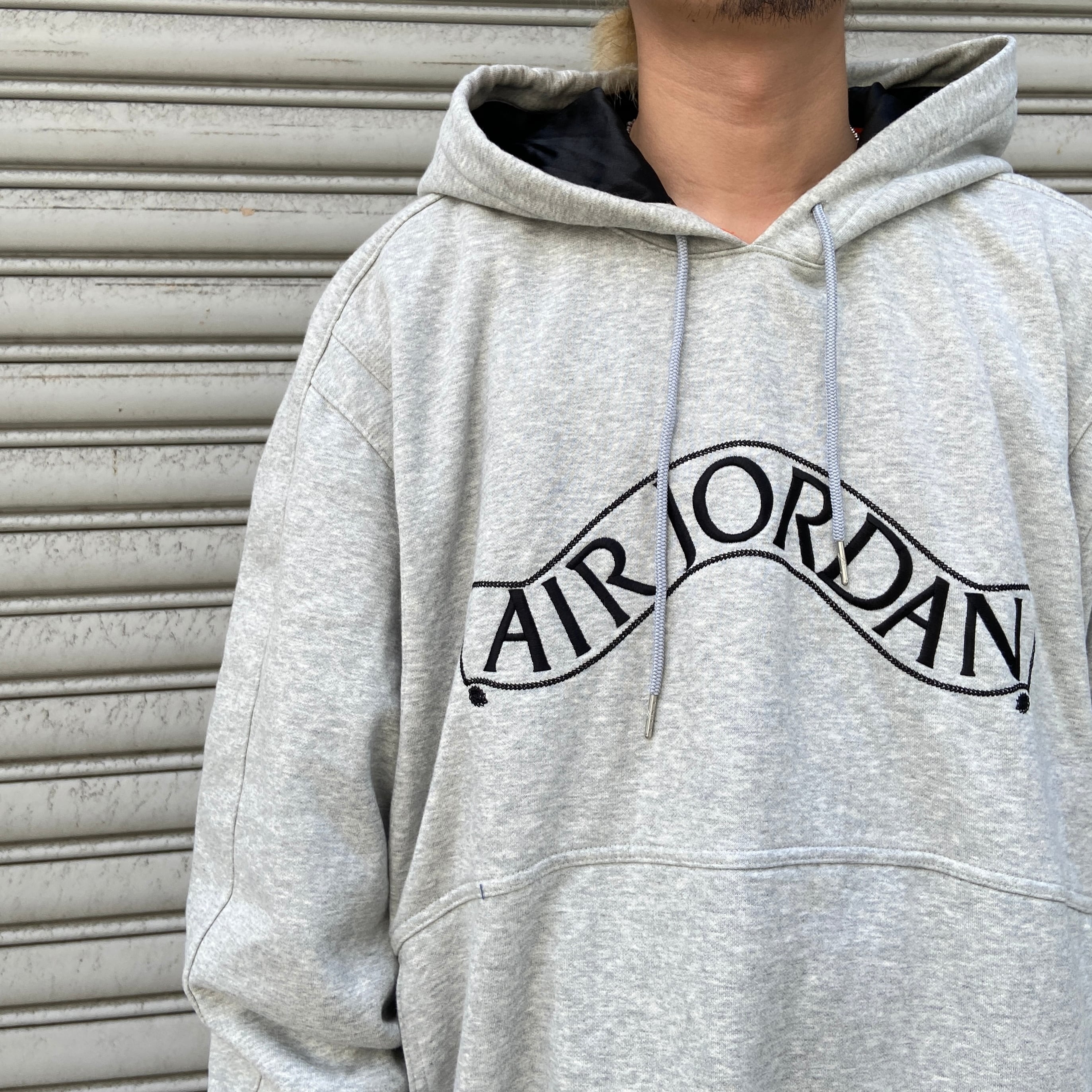 AIR JORDAN ジョーダン 刺繍ロゴパーカー ビッグサイズ グレー XXL