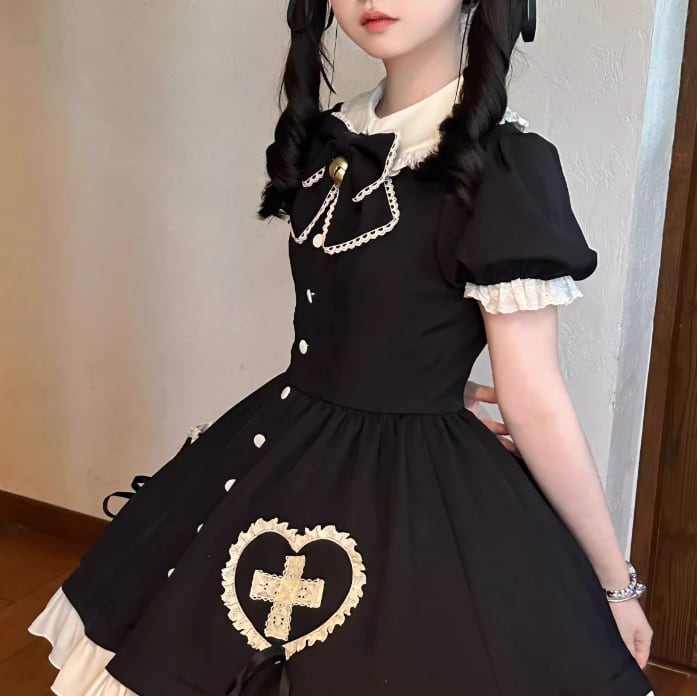 ゆめかわ♡十字架刺繍付きメイド服セット kos49☆ | ゆめかわガール ゆめかわ♡十字架刺繍付きメイド服セット kos49☆ | ゆめかわガール