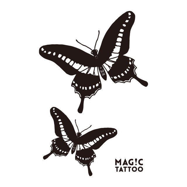 No.185_Two butterflies_D / 2週間肌を染める MAG!C TATTOO,マジックタトゥー,消えるタトゥー,ジャグアタトゥー