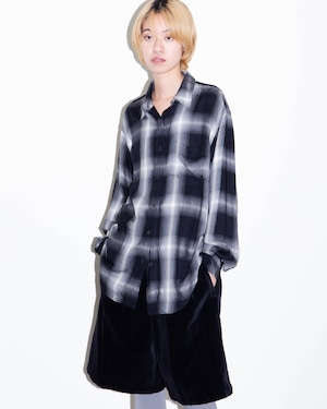 1990s Ralph Lauren - ombre check rayon shirt