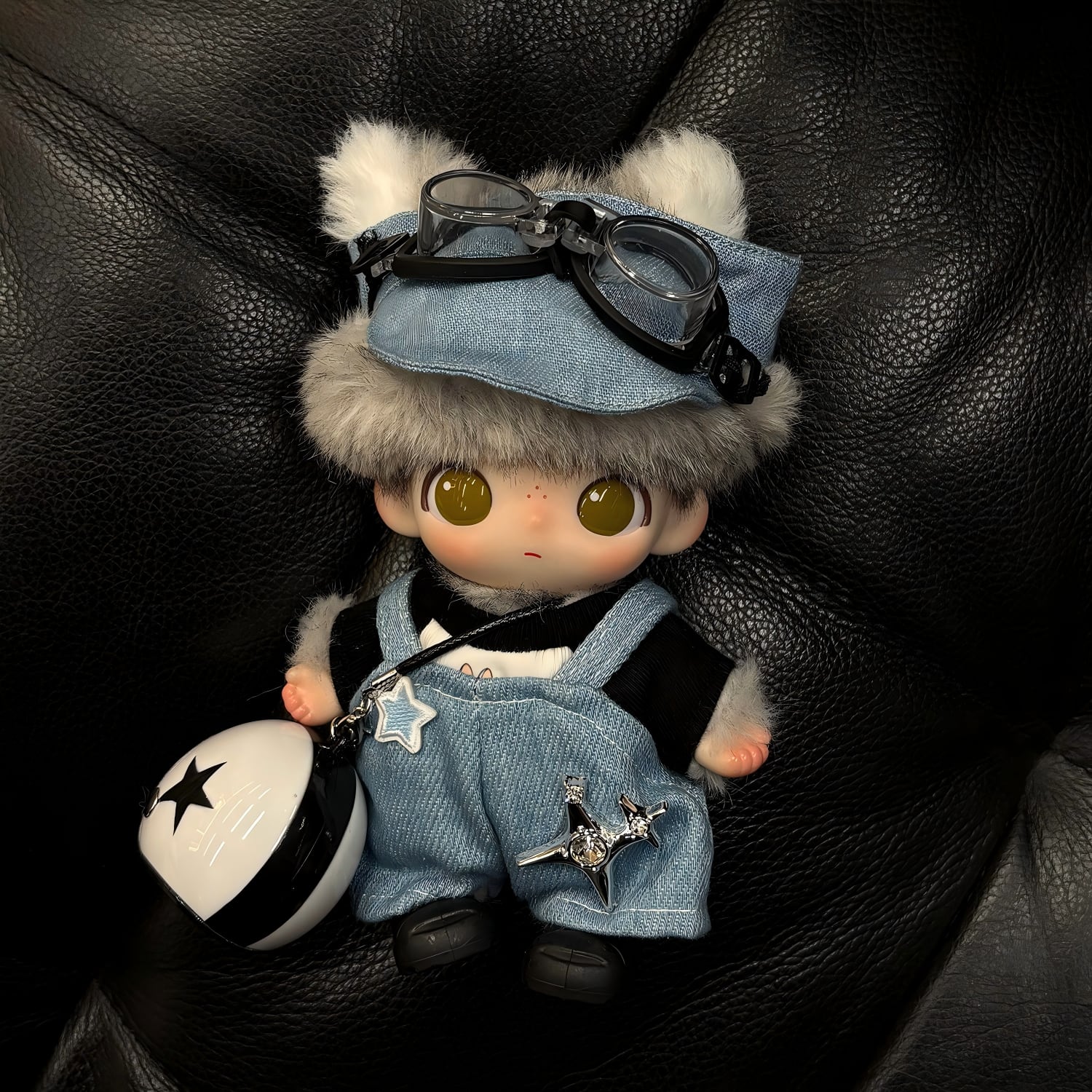 Dimoo/Labubu 1-3代用 カジュアル トップス+サロペット+帽子+メガネ+靴