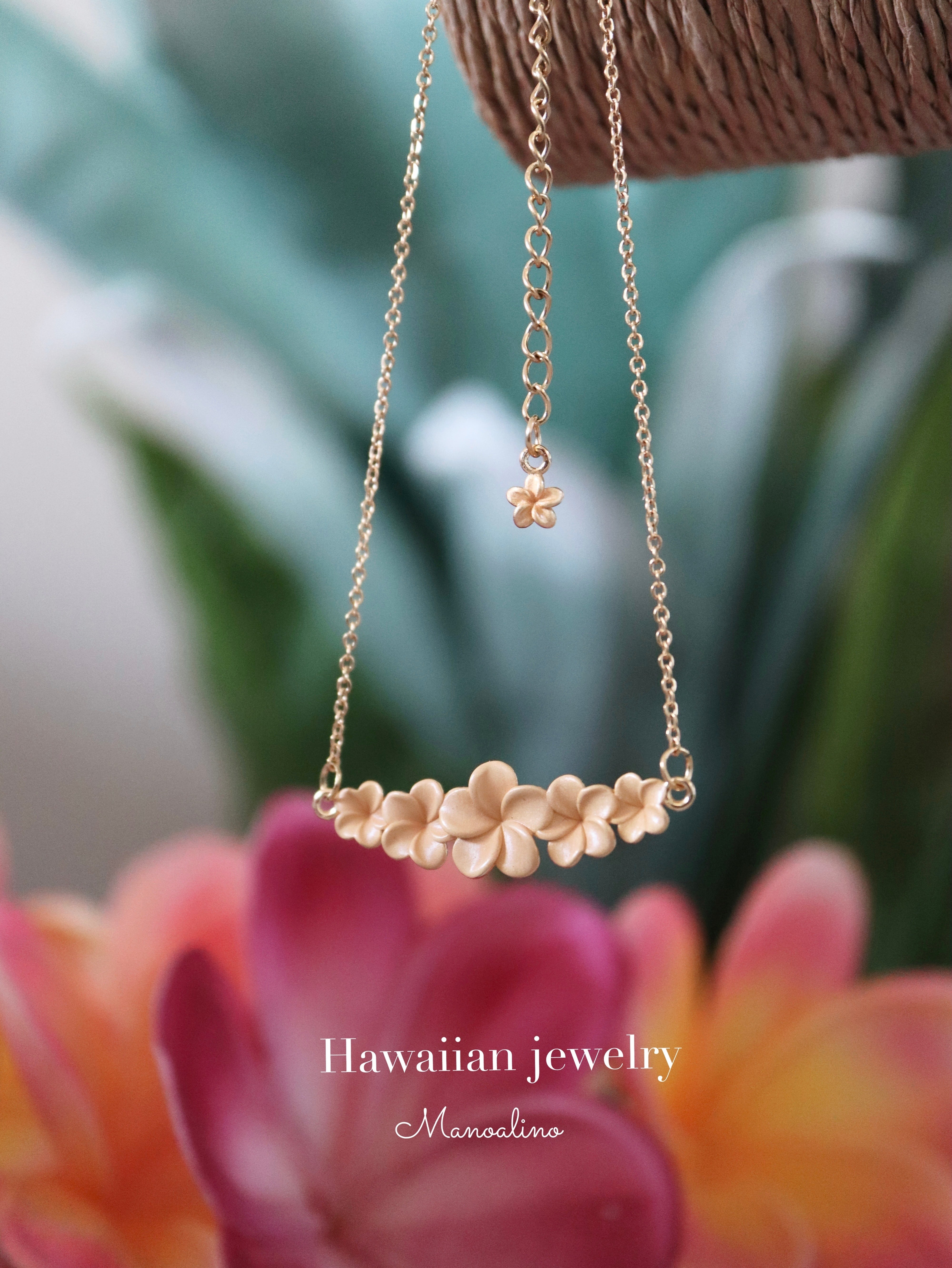 5Plumeria necklace Hawaiianjewelry (ハワイアンジュエリー5連