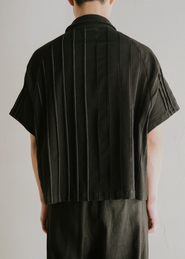 HOMO LUDENS 26SS pintuck raglan shirt / Black