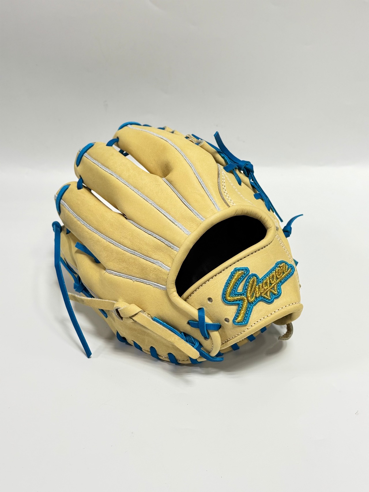 KUBOTA SLUGGERｰ久保田スラッガー　限定グラブ　少年軟式用　右投げ用　トレンチ×水色・画像3