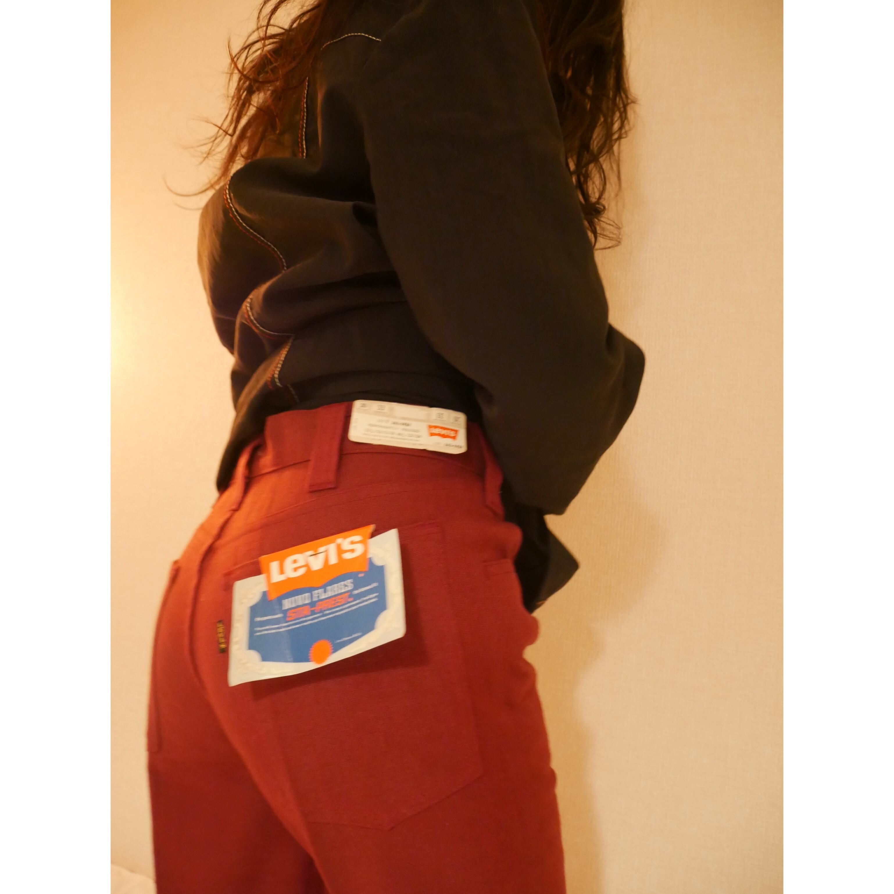 Levis646STA-PRESTベルボトムスタプレパンツW33L33イエロー LEVIS 
