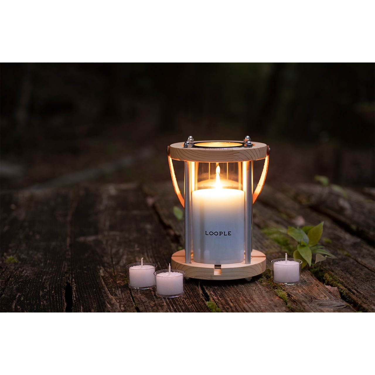LOOPLE キャンドルランタン「ウッド」L キャンプ ループル | coccoro