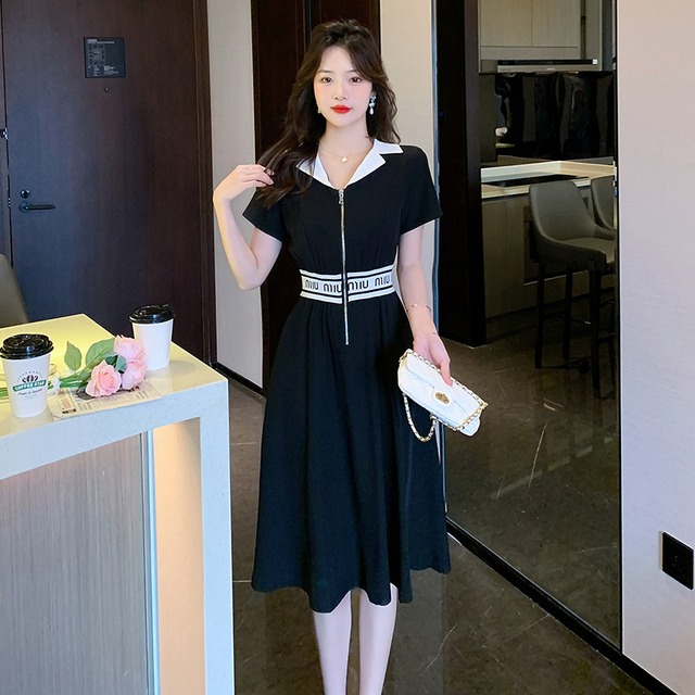 Dress 女性力を高める ファッションファスナーレトロ切り替えワンピース M 7807 Nanastyle Dress 女性力を高める ファッションファスナーレトロ切り替えワンピース M 7807 Nanastyle