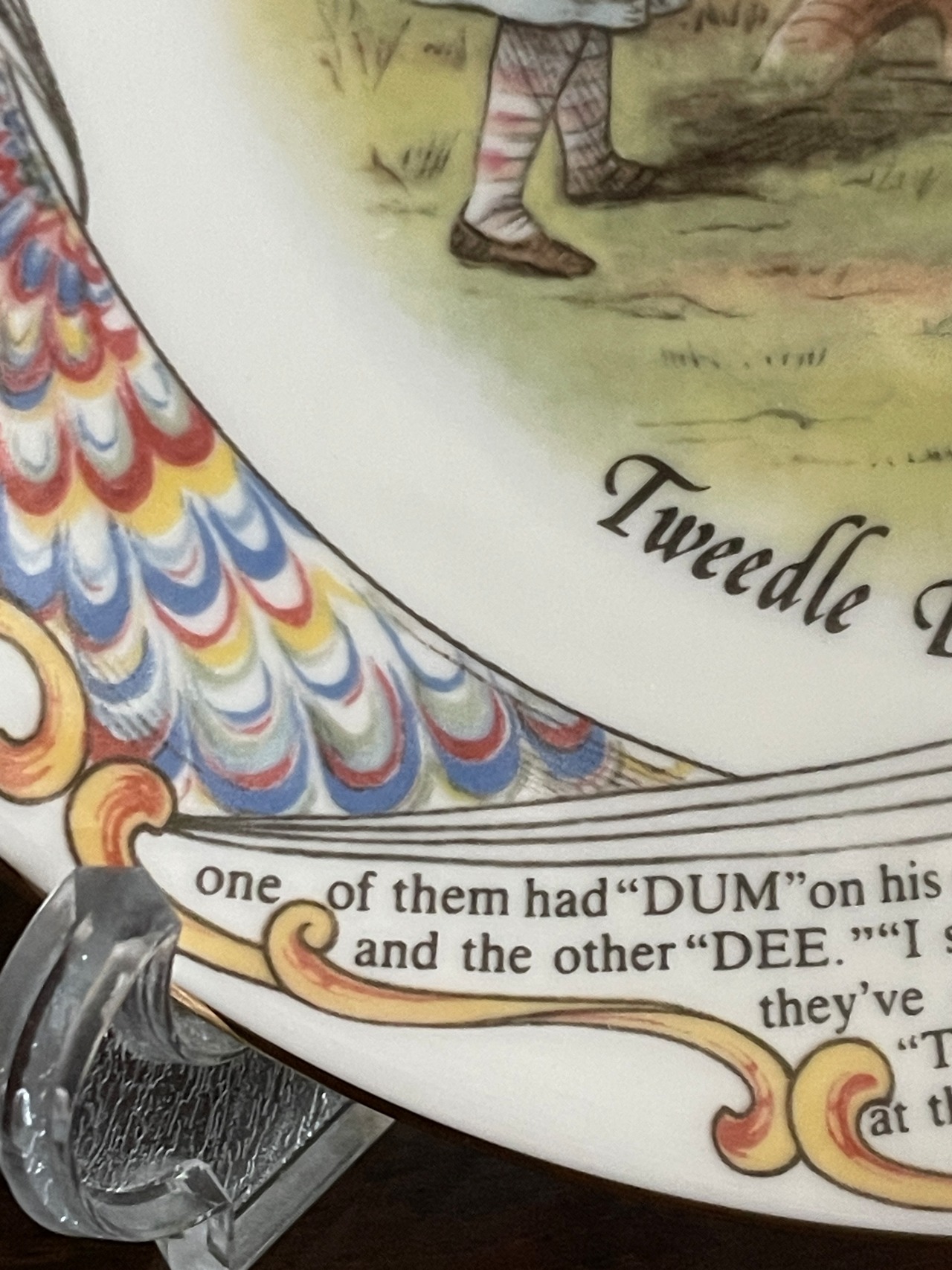 『Aynsley エインズレイ』不思議の国のアリス  鏡の国のアリス ディーとダム Tweedle Dum & Tweedle Dee  Vintage Alice in Wonderland Plateの画像06