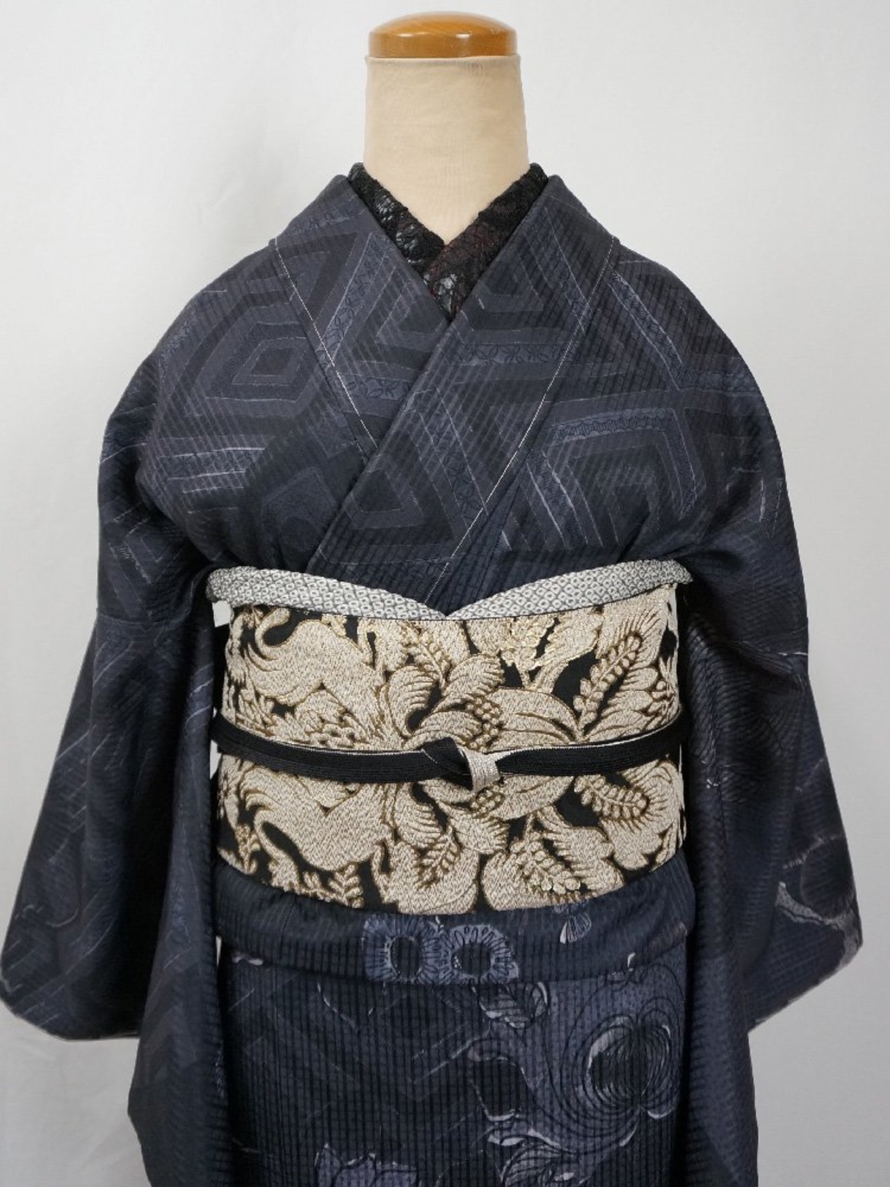 【受注商品】Rumi Rockきもの「古九谷 モノトーン」　[A1710]