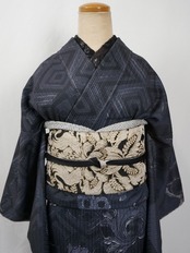 【受注商品】Rumi Rockきもの「古九谷 モノトーン」　[A1710]