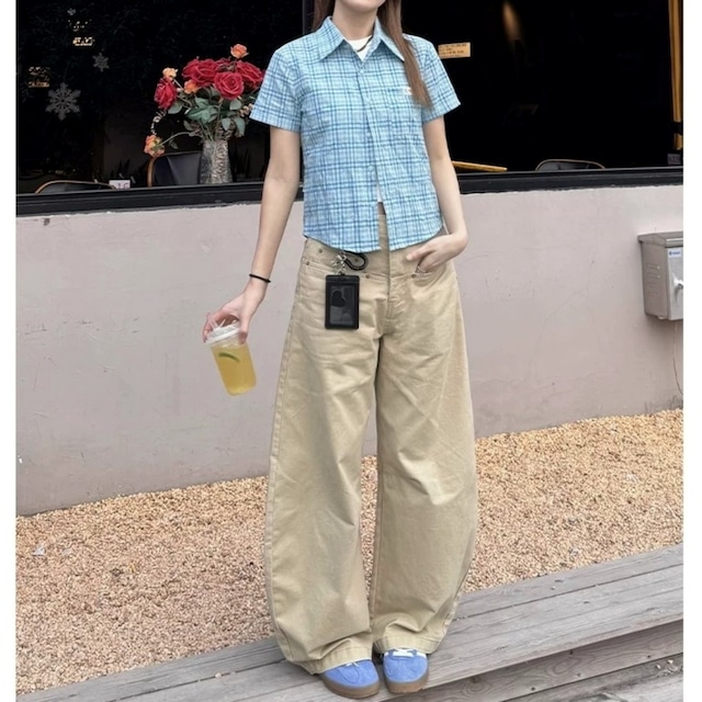 チェックコンパクトシルエットシャツ 2col R02293