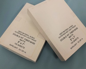 白黒フィルム印画紙　バライタ　マット　127mmx178mm(5"x7") 100枚セット