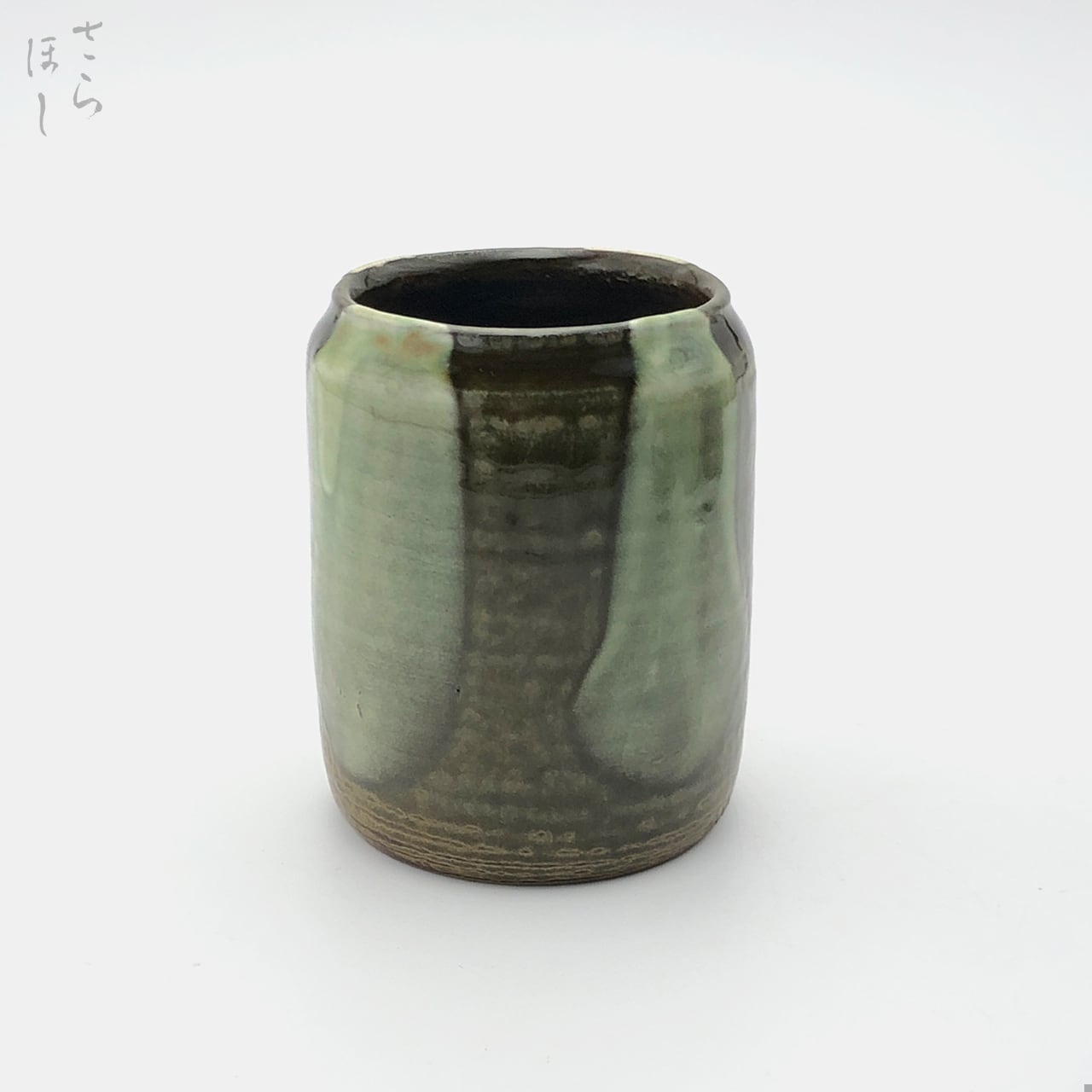 小鹿田焼 小袋窯 4寸5分一輪挿し花瓶 櫛描き/飛び鉋 白 高さ約13.3cm
