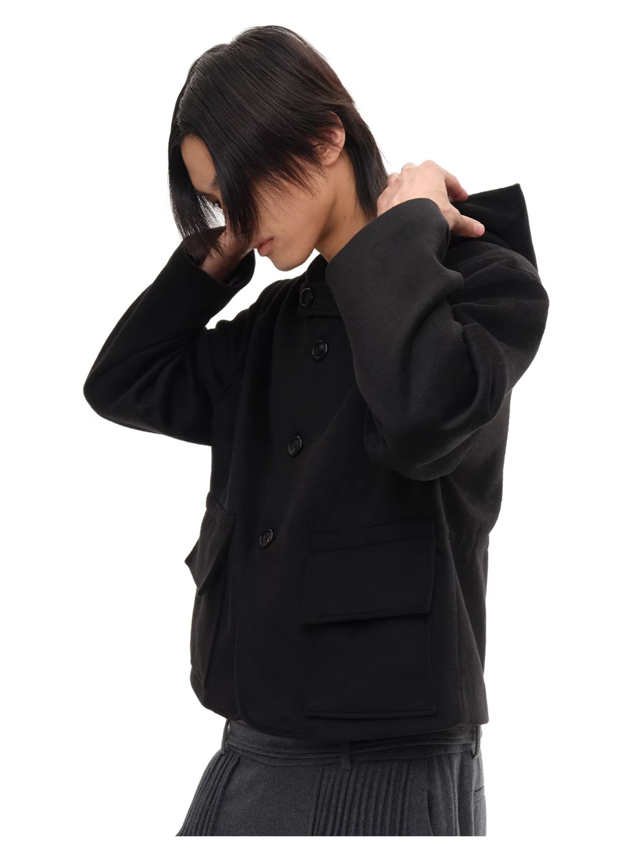 JCAESAR STUDIO Hooded Wool Pocket Jacket