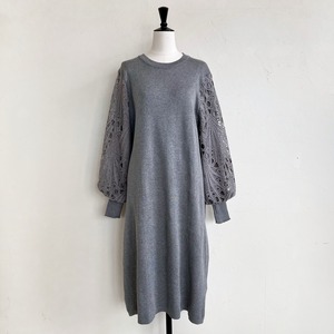 【予約1月下旬～2月上旬発送】〈SELECT〉レーススリーブニットワンピース 3326-3032