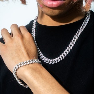 Iced Out Cuban Chain Set 【12mm】【本日まで20%OFF】