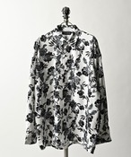 VOLUNTAS floral print  oversized silhouette shirt (WHT) 436008