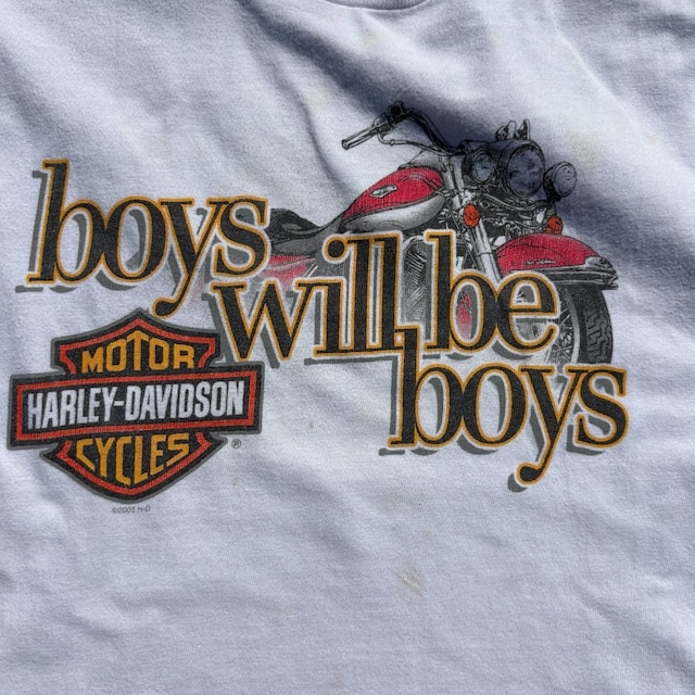 ※【KIDS】Harley-Davidson Graphic T-Shirt White size: S(6–8y / relaxed fit OK)