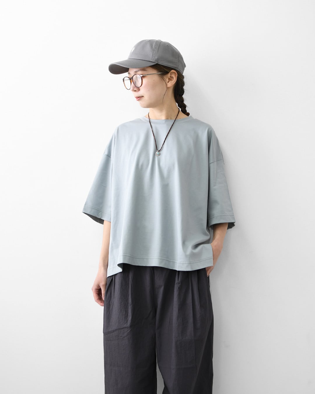 mizuiro ind [ミズイロ インド] side slit wide tunic T shirt [2