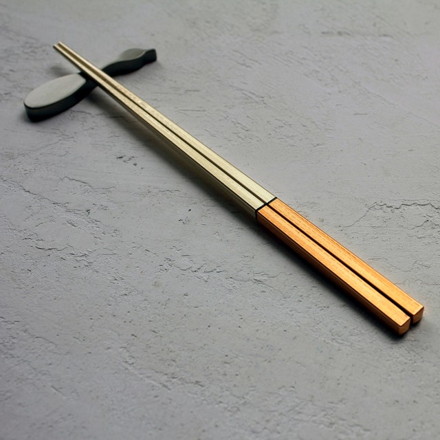 洗浄機対応箸　角　金/銀＆溜/銀