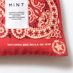 MINT ヴィンテージバンダナ 巾着ポーチ レッド Lサイズ