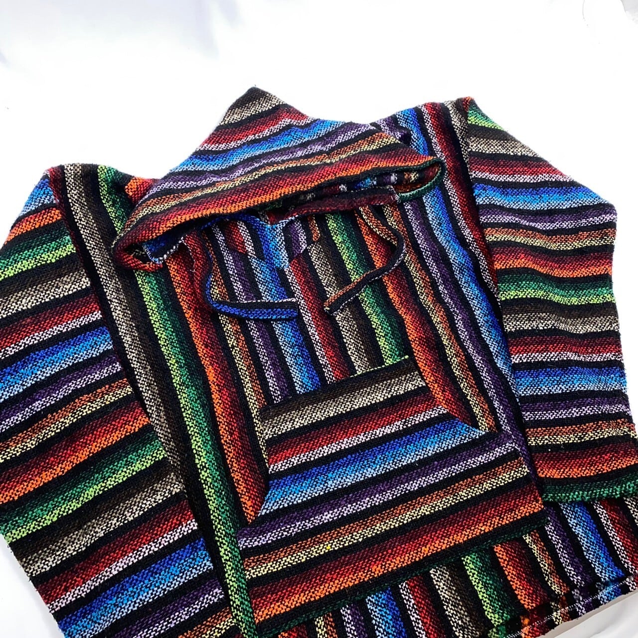 VEL-MEX メキシコ製 メキシカンパーカー マルチカラー XLサイズ ラグ