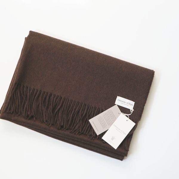 【新品未使用 国内正規品】2023-2024 Johnstons ジョンストンズ カシミヤ 大判 ストール 《 Peat 》 カシミア 100% 240124-39