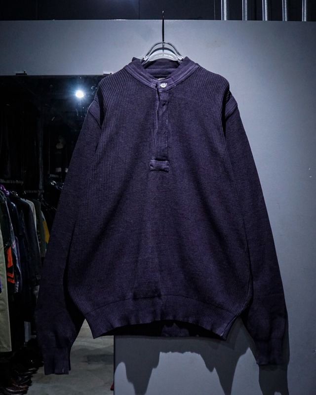 【add (C) vintage】80's “L.L.Bean” Vintage Henley Neck Knit