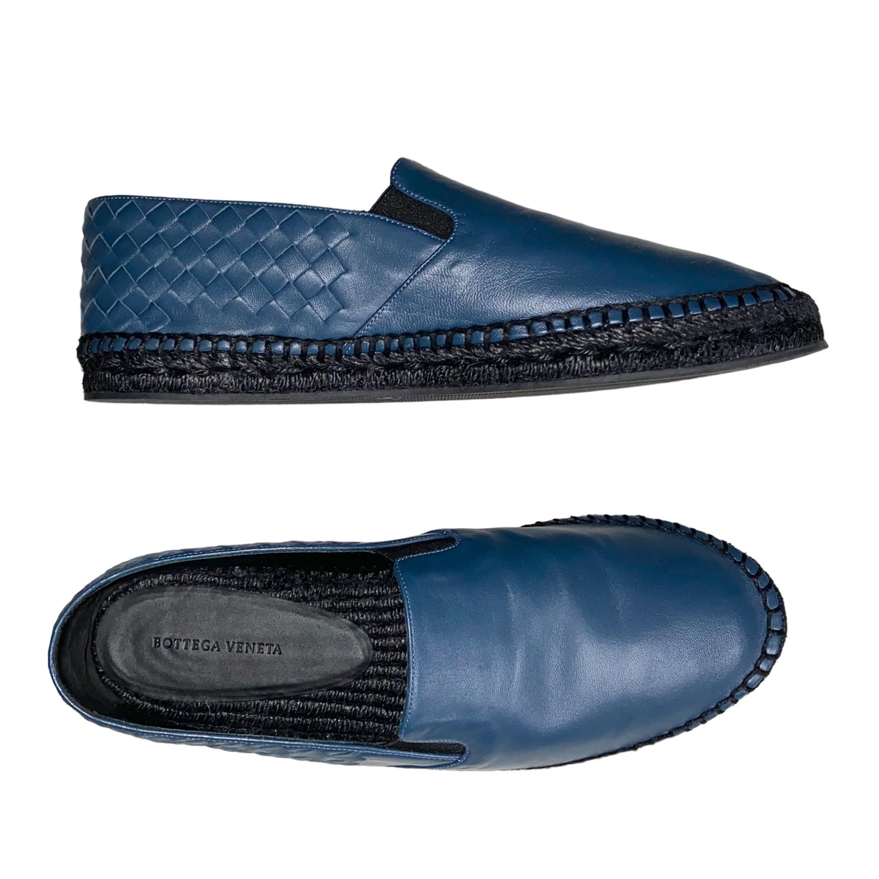 BOTTEGA VENETA blue leather espadrilles shoes