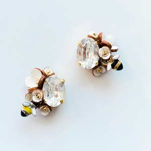 【小花3Dレザーフラワー】カプセル入お楽しみ20個セット(ホワイトカラー)