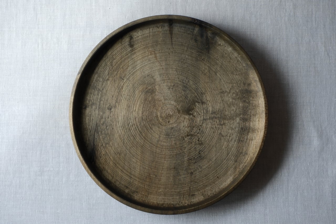 丸盆 板屋楓 鉄媒染 300mm