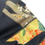 【hoodi41】 Remake Hoodie black × kimono