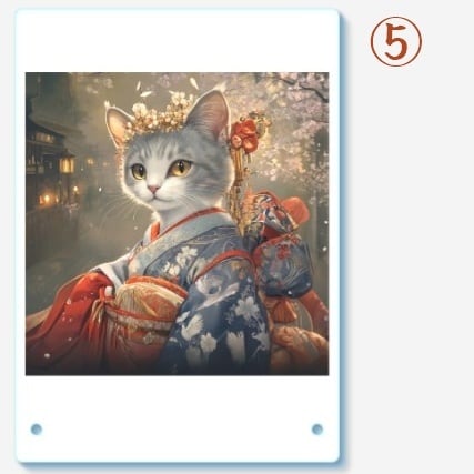 アクリルフォトスタンド 猫姫 8選 浮世絵風 A5/Acrylic Photo Stand