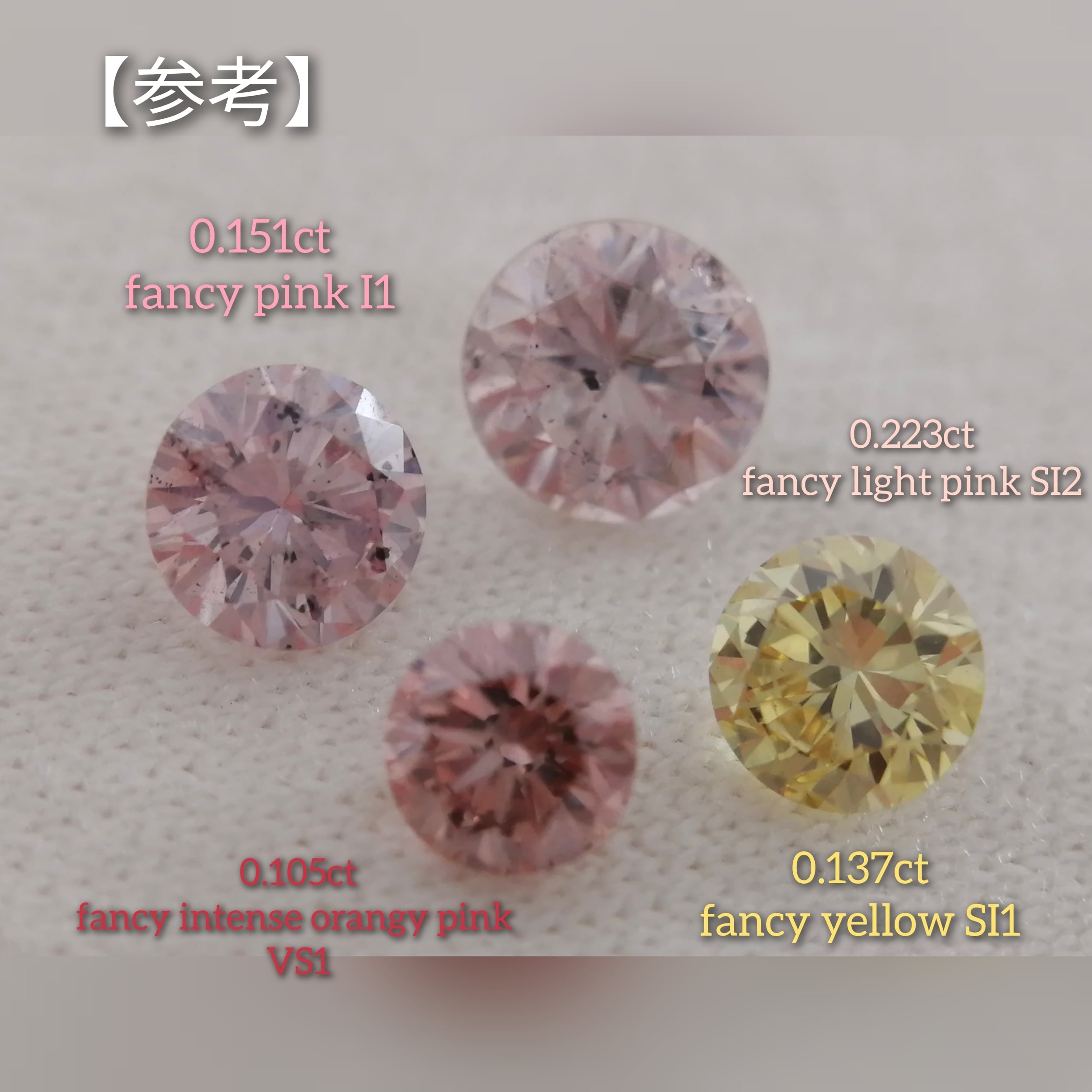 0083ctカラーピンクダイヤモンドルース/ F.D.P. PINK/ 0.083 ct.