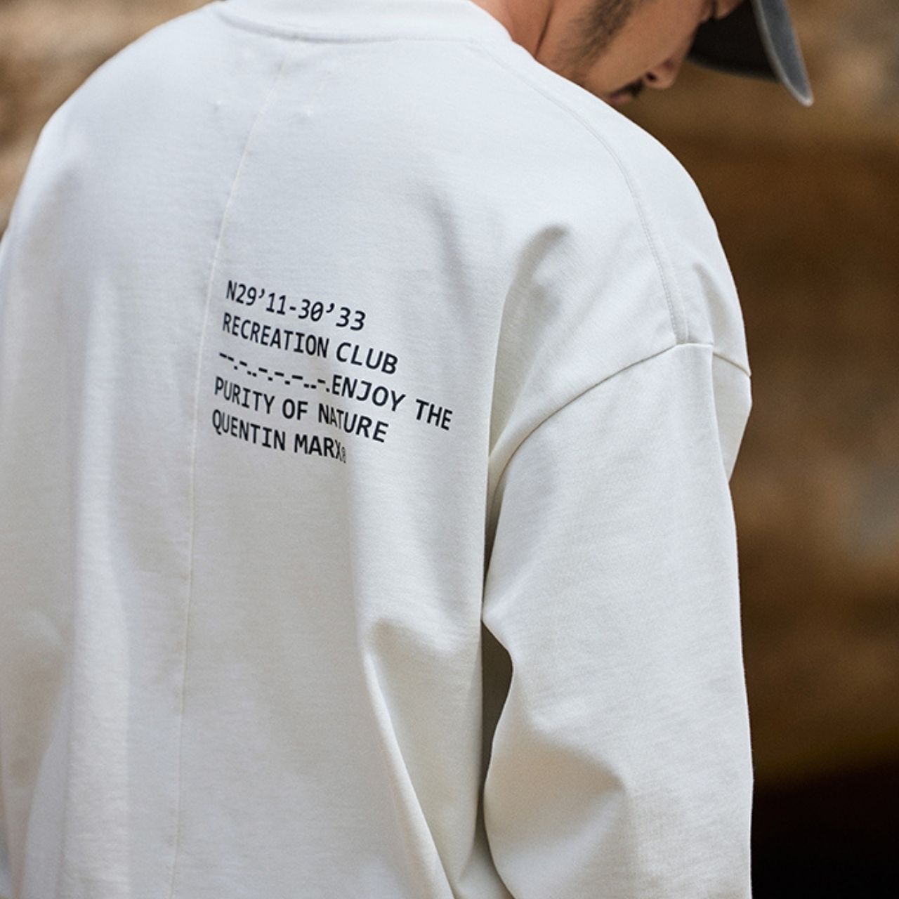 バックメッセージロゴベーシックロングTシャツ　1162