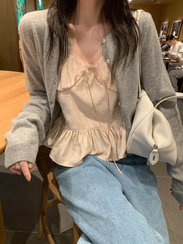 (予約) mellounge / Apple frill bustier 2color