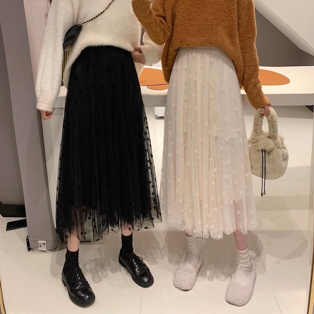 クローバードット チュールスカート　AJ11394-1692