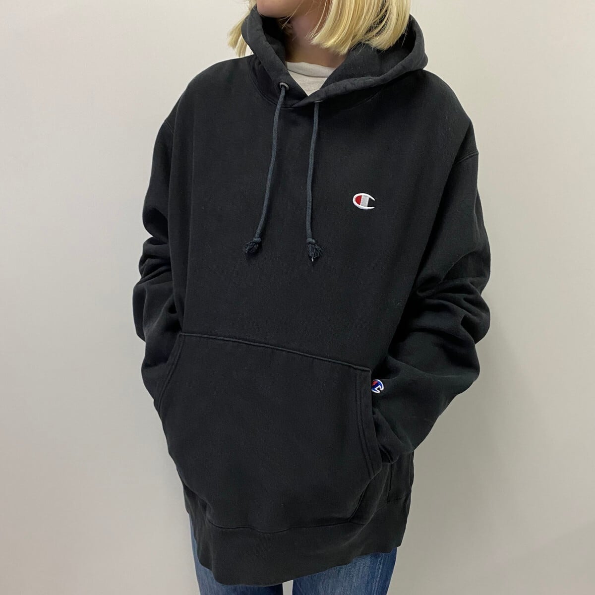 Champion チャンピオン 青タグ 復刻 ロゴ 刺繍 リバースウィーブ 