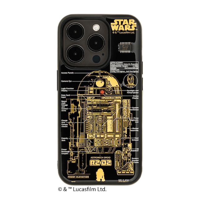 FLASH R2-D2 基板アート iPhone 15 Pro ケース 黒