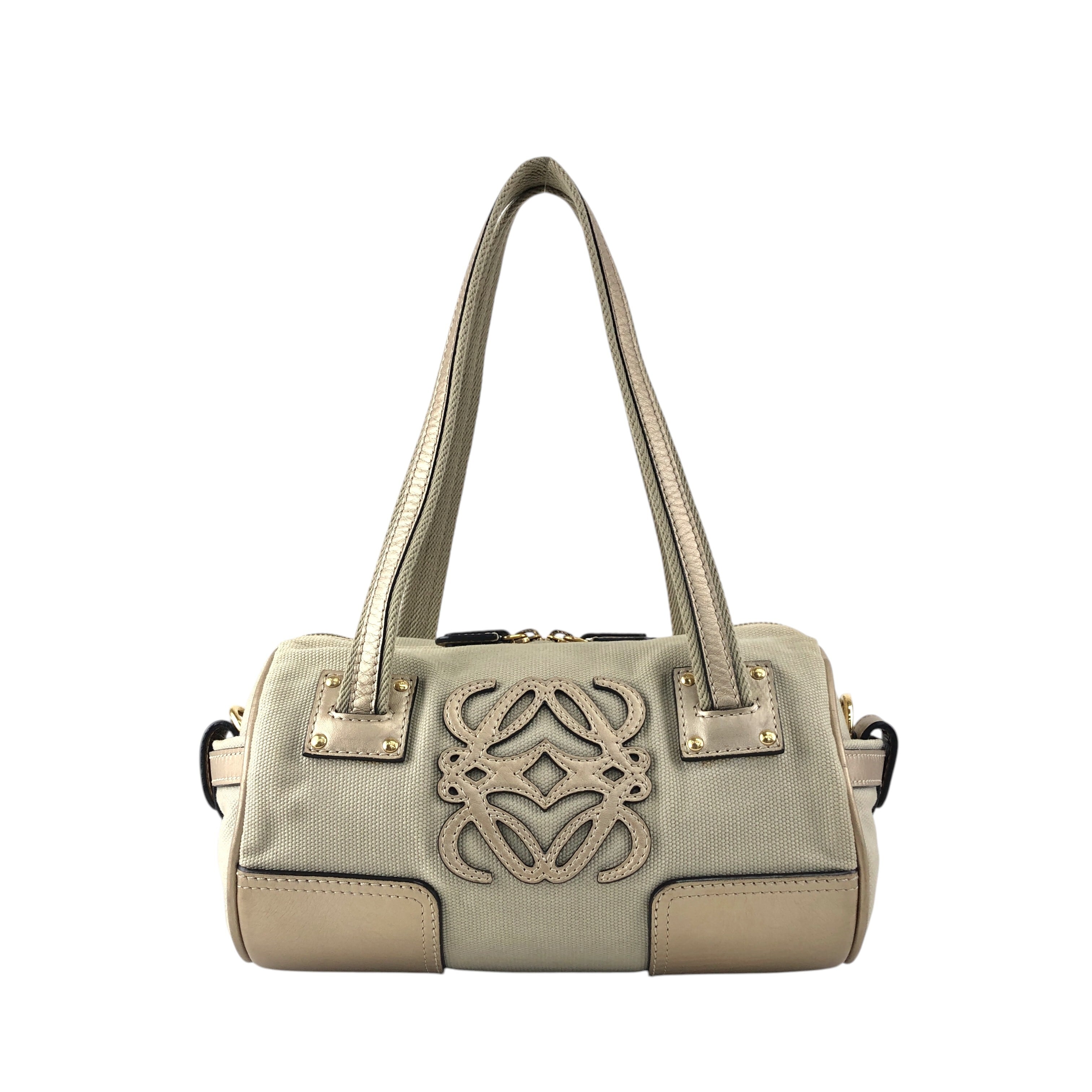 LOEWE ロエベ ハンドバッグ ベージュ アナグラム キャンバス ミニ