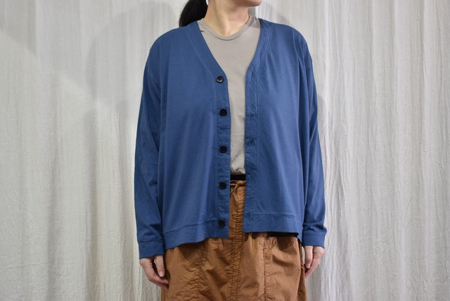 River　COTTON×CASHMERE CARDIGAN　STEEL BLUE