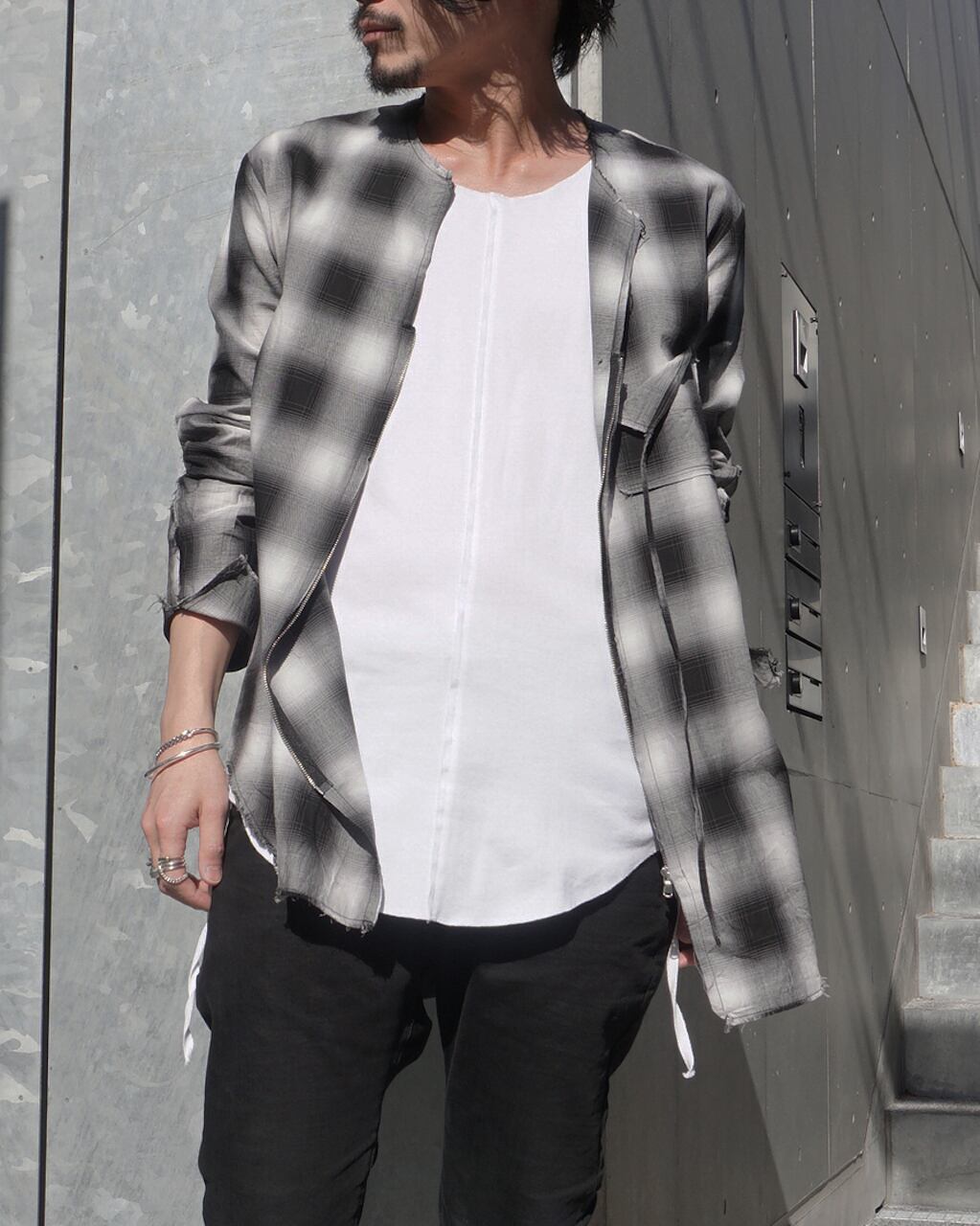 ご予約商品 ASKYY / FRONT ZIPPER TUNIC / WHTBLK | ASKYY TOKYO FLAGSHIP