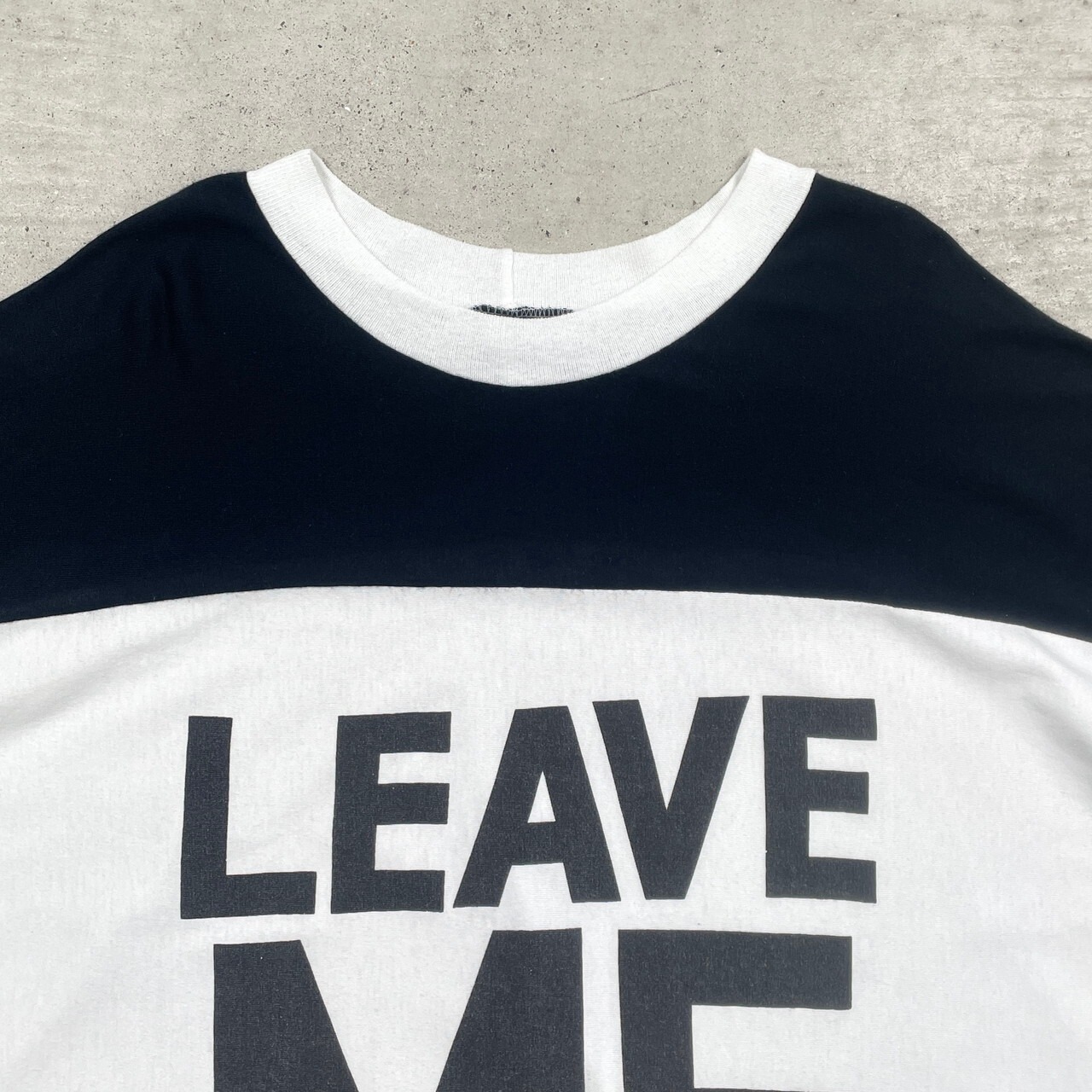 90年代 USA製 Knit Stuff LEAVE ME ALON 切り替えデザイン 七分袖 T 