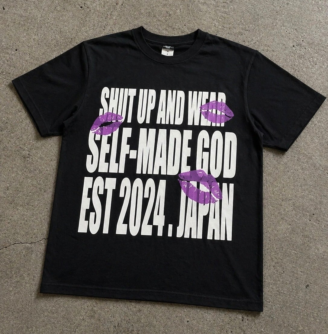 SHUT UP AND WEAR SELF-MADE GOD EST 2024 . JAPAN」**限定purple