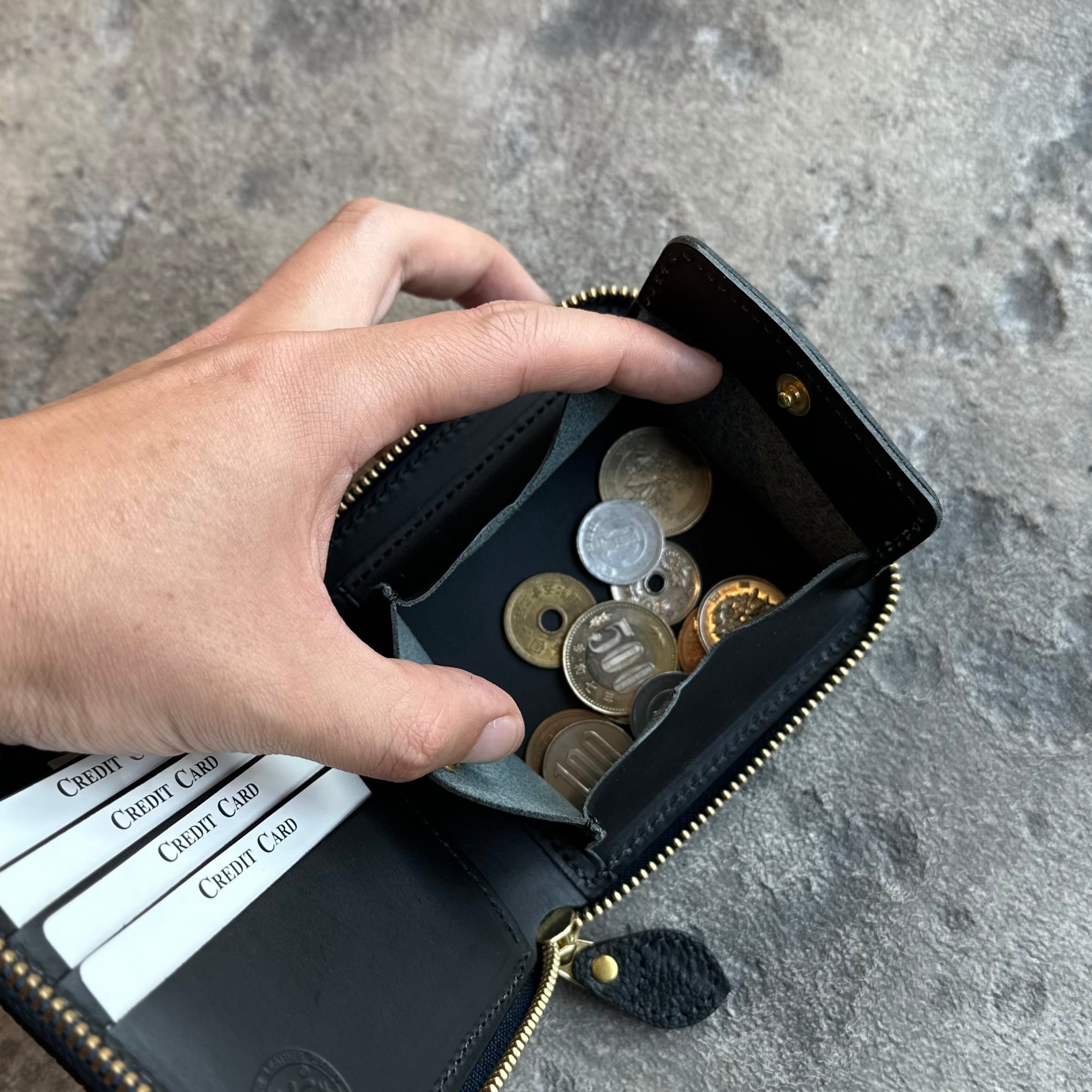 直営店限定商品】ビルフォールド ラウンドジップ エレファント(ダーク