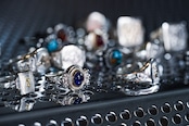 R-096 K10 Circle Native Oval Signet Ring (Sapphire)