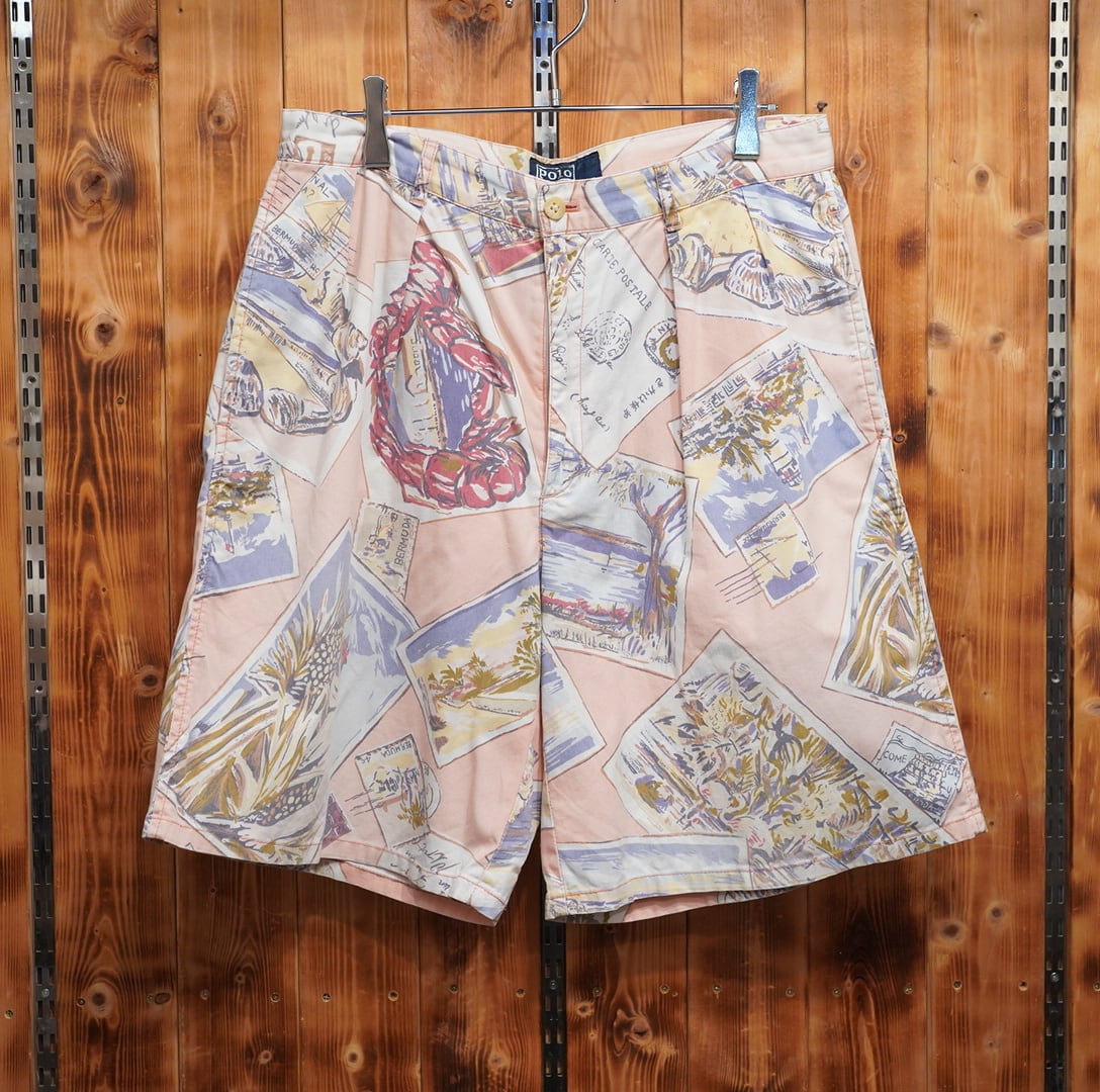 90s ralphlauren 総柄 ハーフパンツ ショーツ ラルフローレン