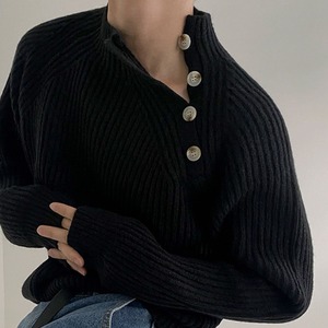 ハーフタートルボタンルーズニット　MT0080326