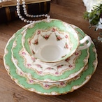 Royal Doulton|ロイヤルドルトン グリーン&ローズガーランド トリオ 英国アンティーク thumbnail 2