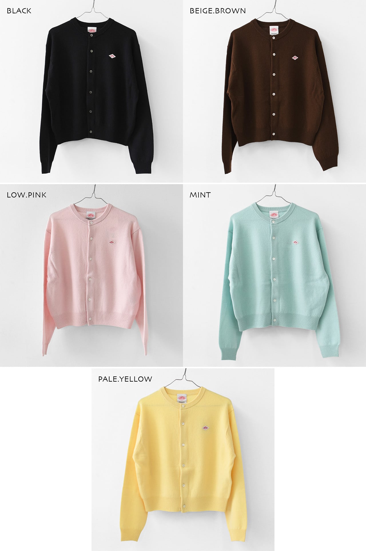 DANTON [ダントン] W LAMBSWOOL CREW NECK KNIT CARDIGAN [DT-D0031LMW